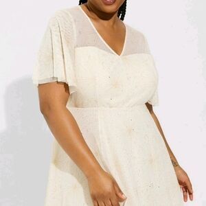 NWT Torrid Midi Mesh Flutter Sleeve Starburst Dress Torrid Sz. 10